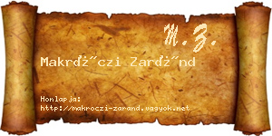 Makróczi Zaránd névjegykártya